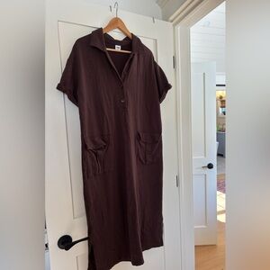 Smash + Tess Lennex Cargo Midi Shirtdress, Brown, L